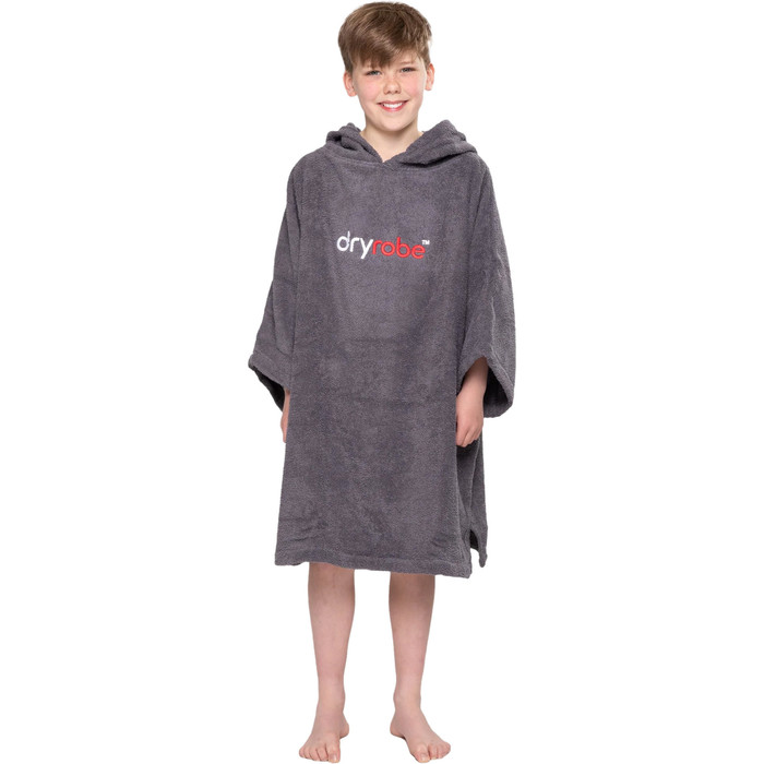 2023 Dryrobe Bambino Asciugamano Con Cappuccio In Cotone Biologico Cambiamento Robe V3OCT - Slate Grey